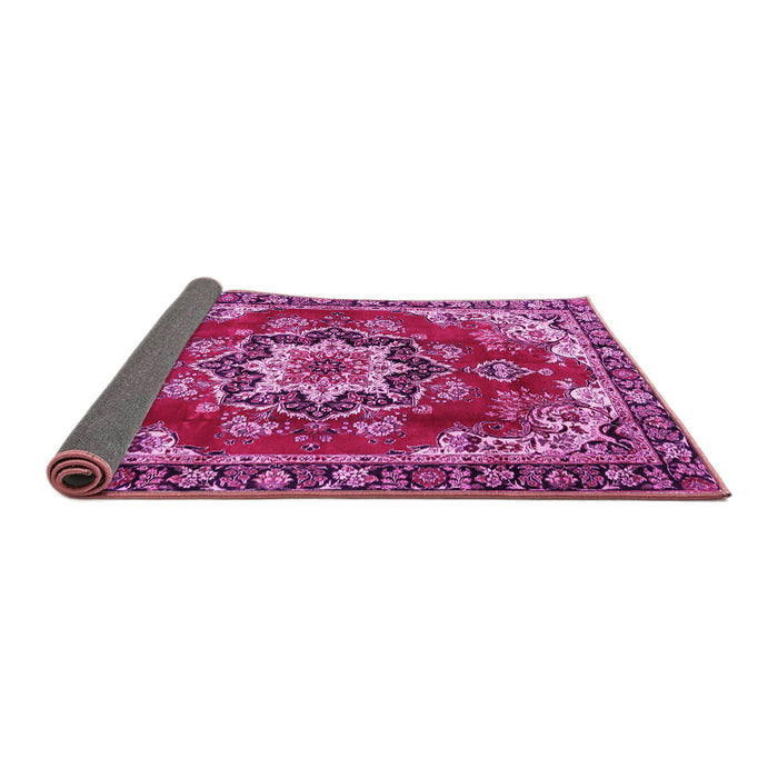 Sideview of Medallion Pink Traditional Rug, tr4354pnk