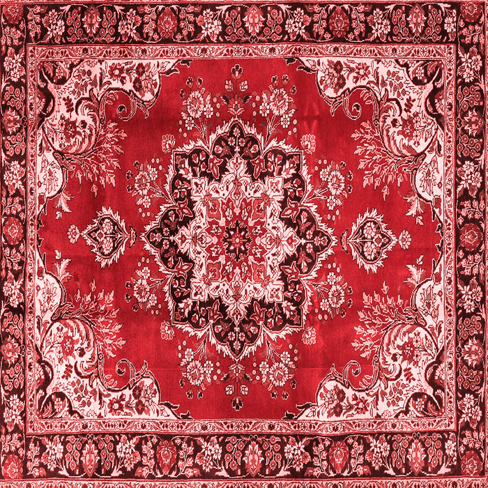 Machine Washable Medallion Red Traditional Rug, wshtr4354red
