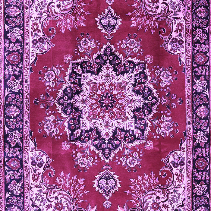 Machine Washable Medallion Purple Traditional Area Rugs, wshtr4354pur