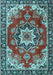 Medallion Light Blue Traditional Rug, tr4354lblu