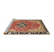 Sideview of Machine Washable Traditional Saffron Red Rug, wshtr4355