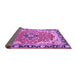 Sideview of Medallion Purple Traditional Rug, tr4355pur