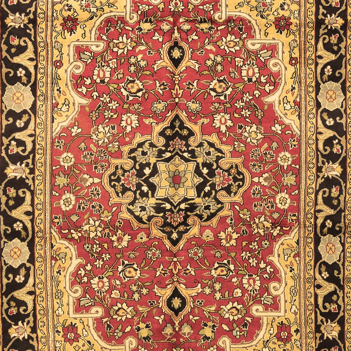 Machine Washable Medallion Brown Traditional Rug, wshtr4355brn
