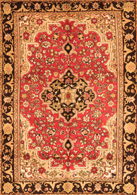 Medallion Orange Traditional Rug, tr4355org