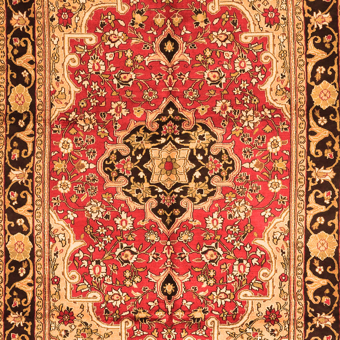 Medallion Orange Traditional Rug, tr4355org