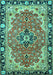 Medallion Turquoise Traditional Rug, tr4355turq