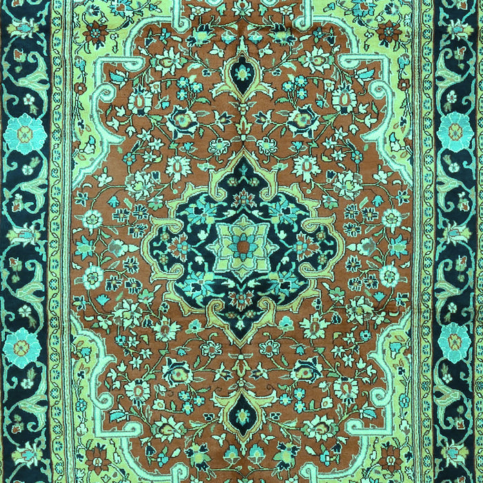 Medallion Turquoise Traditional Rug, tr4355turq