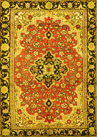 Medallion Yellow Traditional Rug, tr4355yw