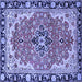 Square Medallion Blue Traditional Rug, tr4355blu