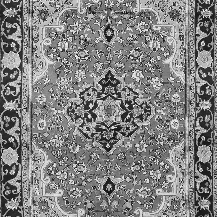 Serging Thickness of Machine Washable Medallion Gray Traditional Rug, wshtr4355gry