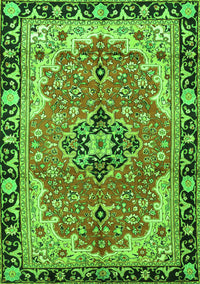 Medallion Green Traditional Rug, tr4355grn