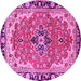 Round Medallion Pink Traditional Rug, tr4355pnk