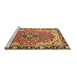 Sideview of Machine Washable Medallion Brown Traditional Rug, wshtr4355brn