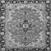 Serging Thickness of Medallion Gray Traditional Rug, tr4355gry