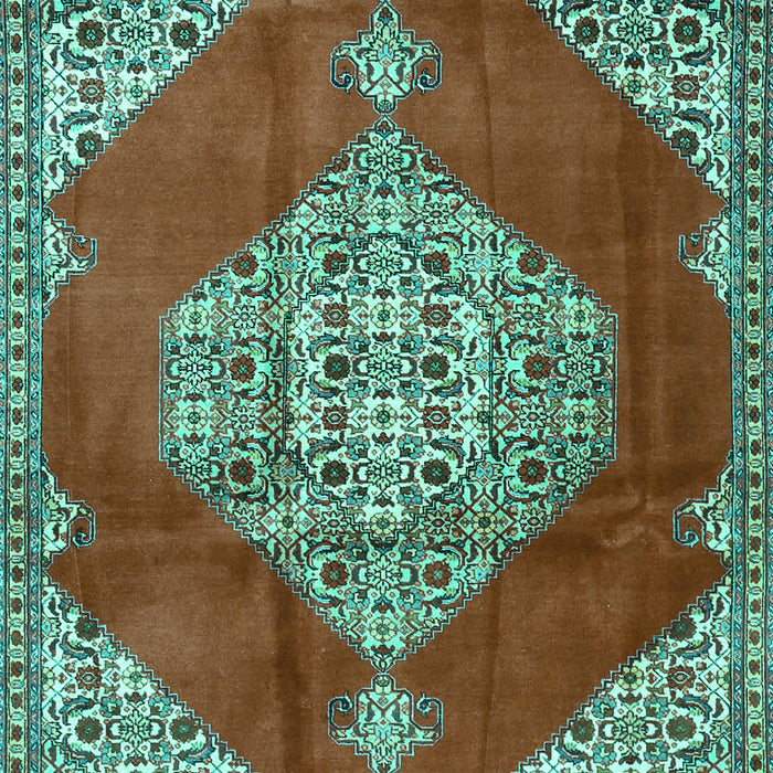 Medallion Turquoise Traditional Rug, tr4356turq