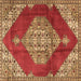 Square Medallion Brown Traditional Rug, tr4356brn