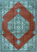 Medallion Light Blue Traditional Rug, tr4356lblu