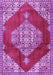 Machine Washable Medallion Purple Traditional Area Rugs, wshtr4356pur