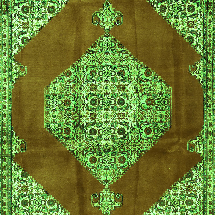 Serging Thickness of Machine Washable Medallion Green Traditional Area Rugs, wshtr4356grn