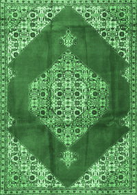 Medallion Emerald Green Traditional Rug, tr4356emgrn