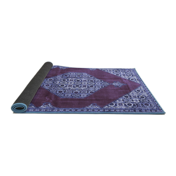 Sideview of Medallion Blue Traditional Rug, tr4356blu