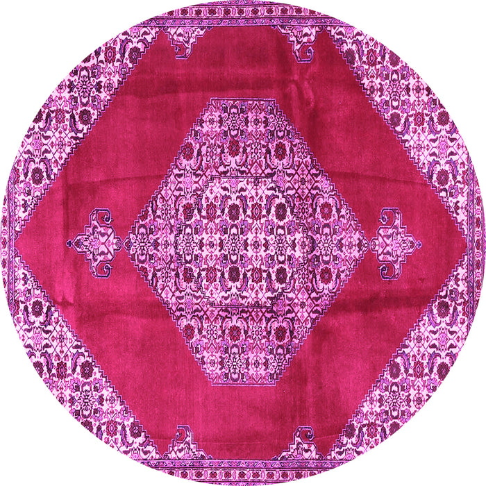 Round Medallion Pink Traditional Rug, tr4356pnk