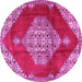 Round Medallion Pink Traditional Rug, tr4356pnk