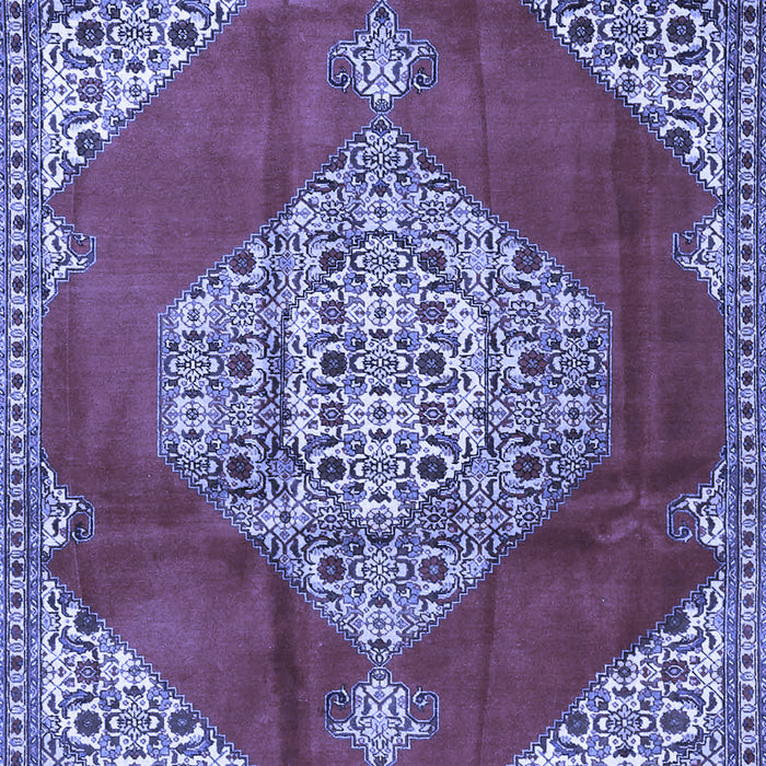 Machine Washable Medallion Blue Traditional Rug, wshtr4356blu
