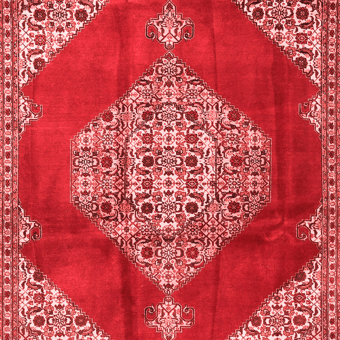 Machine Washable Medallion Red Traditional Rug, wshtr4356red
