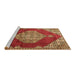 Sideview of Machine Washable Medallion Brown Traditional Rug, wshtr4356brn