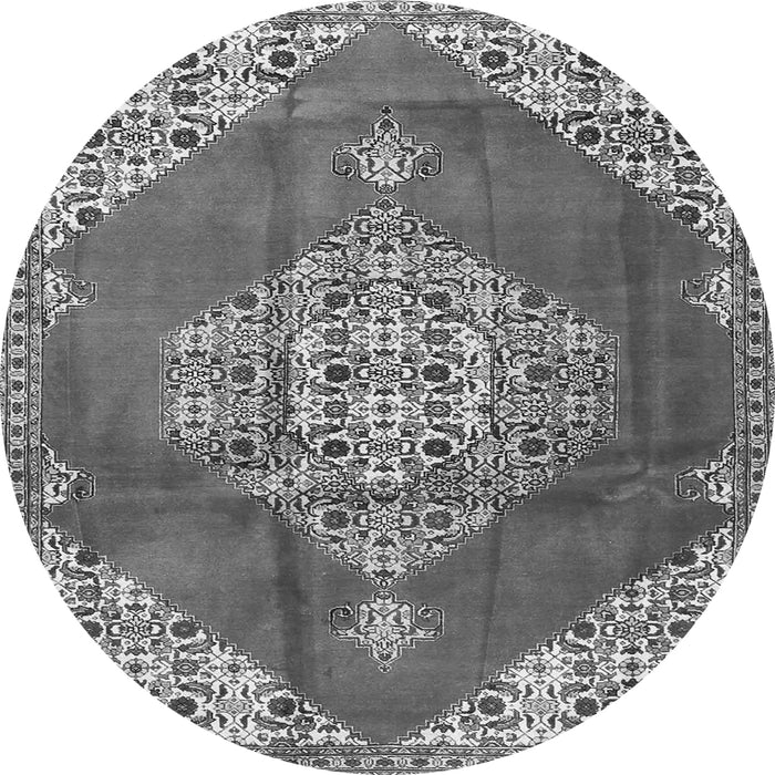 Machine Washable Medallion Gray Traditional Rug, wshtr4356gry