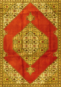 Medallion Yellow Traditional Rug, tr4356yw