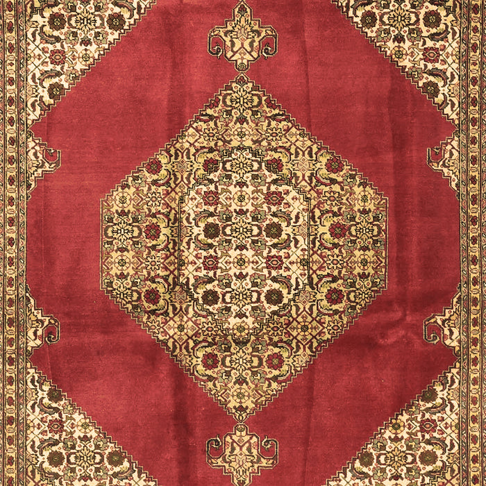 Machine Washable Medallion Brown Traditional Rug, wshtr4356brn