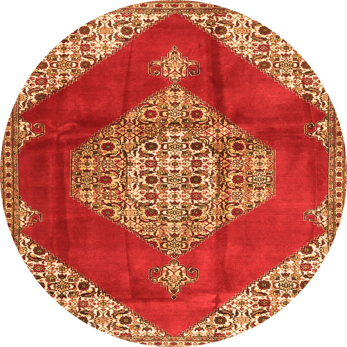 Square Medallion Orange Traditional Rug, tr4356org