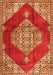 Serging Thickness of Machine Washable Medallion Orange Traditional Area Rugs, wshtr4356org