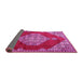 Sideview of Medallion Pink Traditional Rug, tr4356pnk