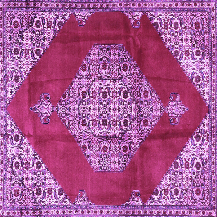 Square Machine Washable Medallion Purple Traditional Area Rugs, wshtr4356pur