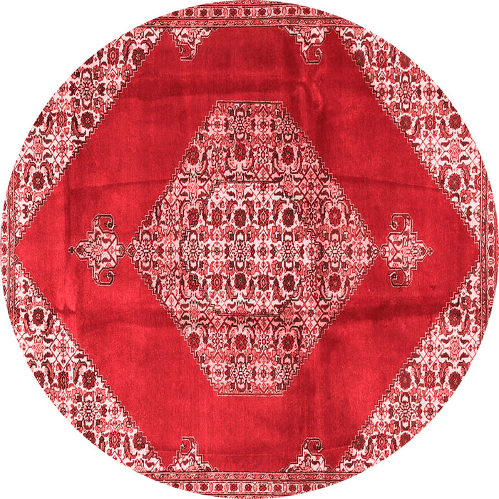 Machine Washable Medallion Red Traditional Rug, wshtr4356red