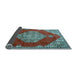 Sideview of Medallion Light Blue Traditional Rug, tr4356lblu