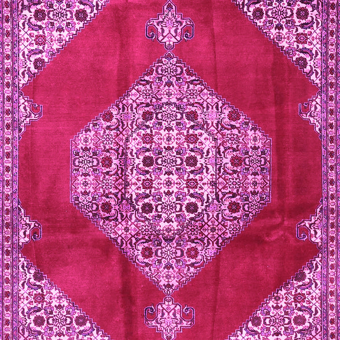 Machine Washable Medallion Pink Traditional Rug, wshtr4356pnk