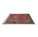 Sideview of Machine Washable Traditional Saffron Red Rug, wshtr4357