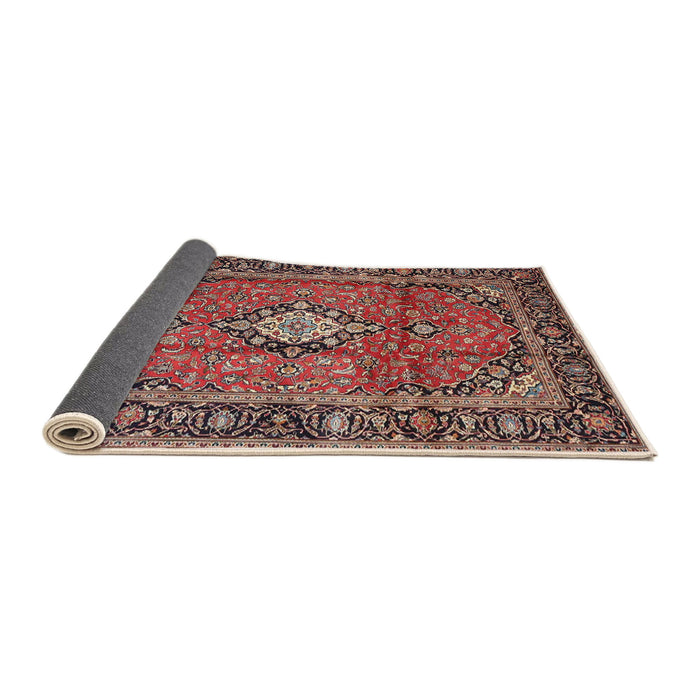 Sideview of Traditional Saffron Red Medallion Rug, tr4357