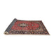 Sideview of Traditional Saffron Red Medallion Rug, tr4357