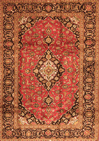 Medallion Orange Traditional Rug, tr4357org