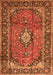 Medallion Orange Traditional Rug, tr4357org