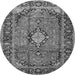 Square Medallion Gray Traditional Rug, tr4357gry