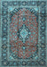 Medallion Light Blue Traditional Rug, tr4357lblu