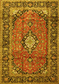 Medallion Yellow Traditional Rug, tr4357yw