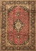 Medallion Brown Traditional Rug, tr4357brn