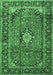 Medallion Emerald Green Traditional Rug, tr4357emgrn